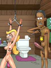 Dirty cartoon pics with kinky dude torturing hot blonde chick with electricity, candle wax and rough ass fucking